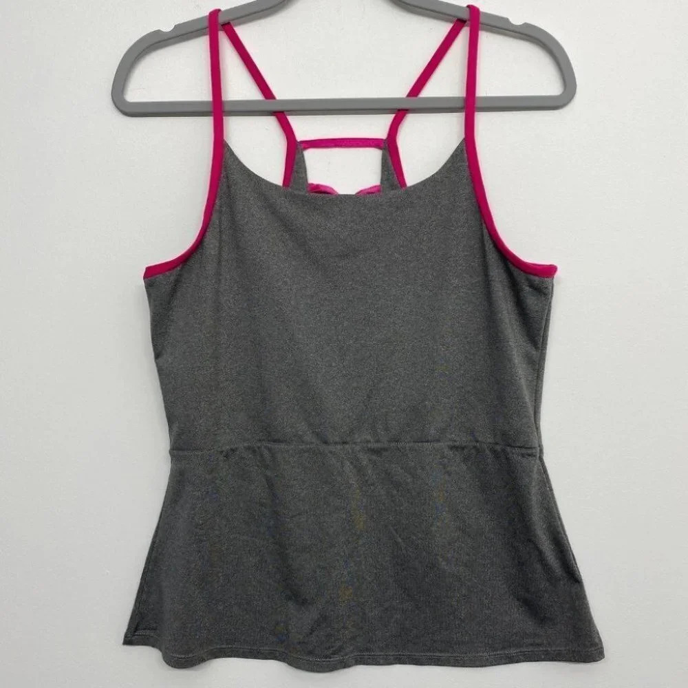 Fabletics Exercise Shirt Gray High Neck‎ Halter